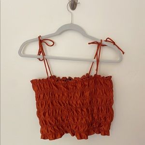 Orange smocked shirt🧡